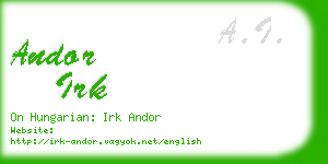 andor irk business card
